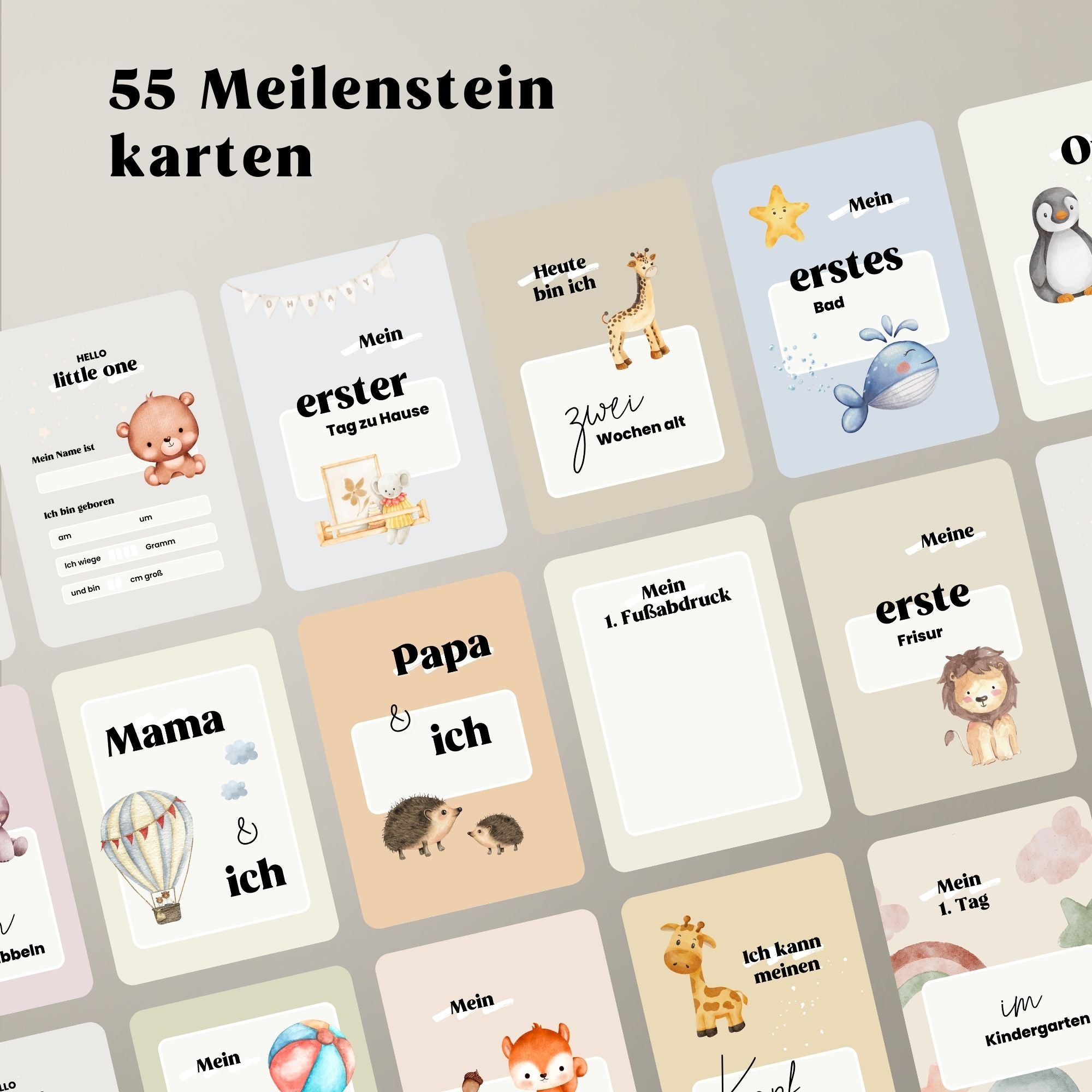Meilensteinkarten für Baby's
